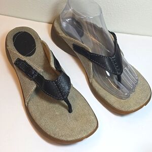 Dr Marten Flip Flop Sandals Thong Canvas Leather buckle strap size 10